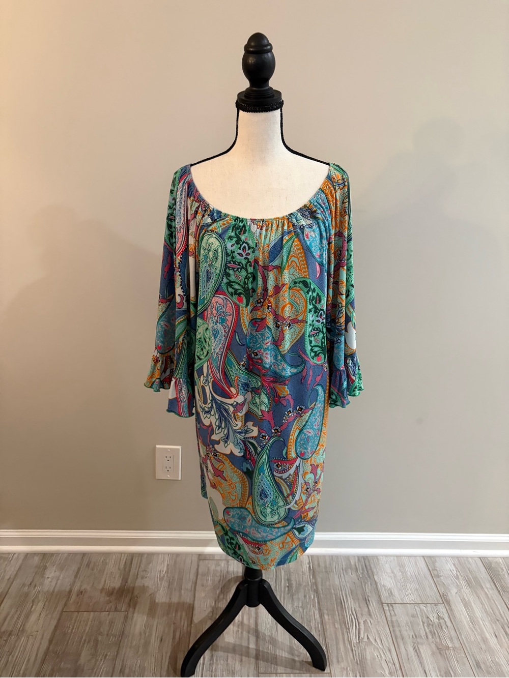MSK Multicolor Paisley Off-the-Shoulder Dress
